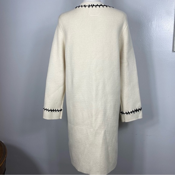 All Row Zig Zag Trim Sweater Coat cotton/wool blend - Picture 5 of 13